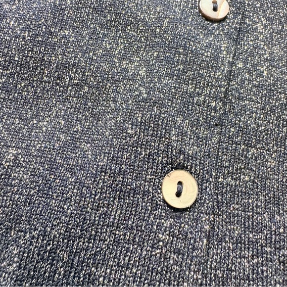 August Silk Metallic Button‑Front Cardigan| 70% Silk | Silver | Quiet Luxury - Picture 6 of 7